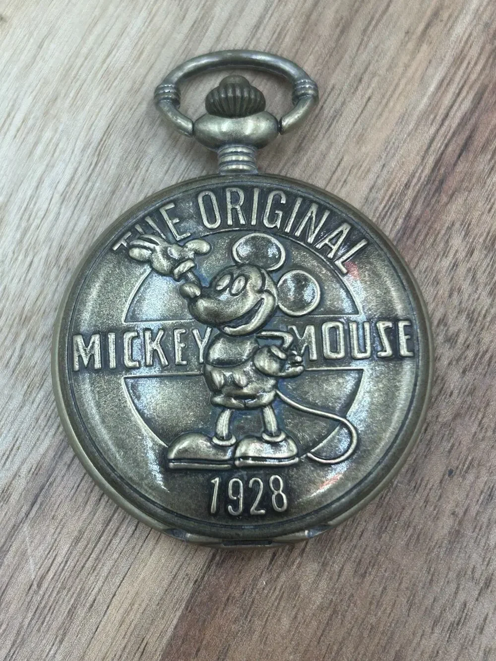 Disney Mickey Mouse 1928 Pocket Watch MK3052E Accutime Quartz Works Great!